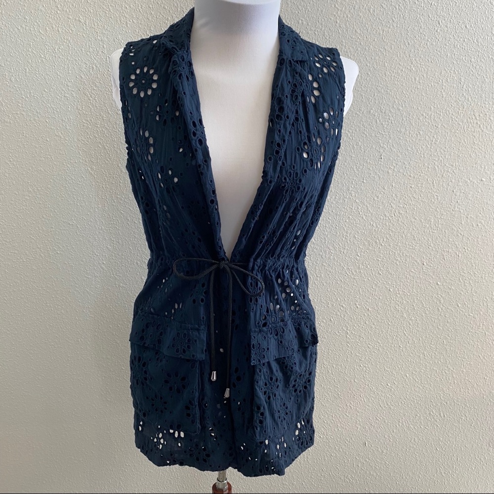 Norm Thompson Blue eyelet vest